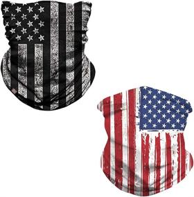 img 4 attached to Top-rated 2 Pack Fresh Tees American Flag Face Mask: Versatile Neck Gaiter, Balaclava, Seamless Design - Best Deals!