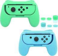 повысьте ваш игровой опыт с рукоятками fastsnail для nintendo switch joy cons - наборы прочных рукояток, 2 шт. (светло-зеленый и светло-синий) логотип