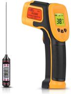 🌡️ infrared thermometer - digital ir laser temperature gun, range -26°f~1022°f (-32°c～550°c) with temperature probe - ideal for cooking, air, refrigerator - includes meat thermometer - non-contact thermometer logo