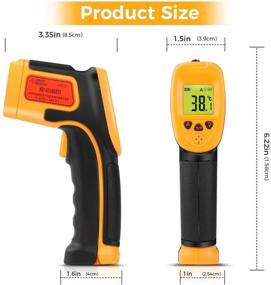 img 2 attached to 🌡️ Infrared Thermometer - Digital IR Laser Temperature Gun, Range -26°F~1022°F (-32°C～550°C) with Temperature Probe - Ideal for Cooking, Air, Refrigerator - Includes Meat Thermometer - Non-contact Thermometer