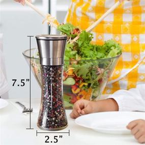 img 3 attached to 🧂 Wellehomi Premium Stainless Steel Salt and Pepper Grinder: Adjustable Ceramic Sea Salt & Pepper Grinder for Ultimate Flavor