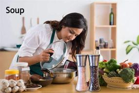 img 2 attached to 🧂 Wellehomi Premium Stainless Steel Salt and Pepper Grinder: Adjustable Ceramic Sea Salt & Pepper Grinder for Ultimate Flavor