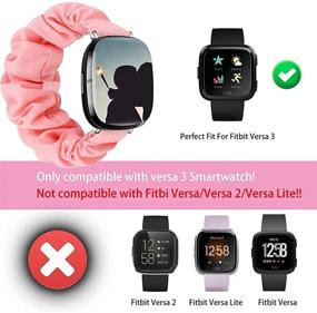 img 3 attached to 🔖 Shuyo Scrunchie Bands - Soft Stretch Nylon Strap Bracelet with Fabric Pattern Prints for Fitbit Sense/Versa 3 - Replacement Elastic Band Ideal for Women and Men