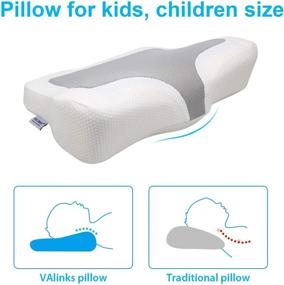 img 1 attached to 🌙 VAlinks Contour Memory Foam Pillow with Gel - Cervical Pillow for Neck Pain Relief, Ideal for Side, Back & Stomach Sleepers, Perfect Orthopedic Sleeping Pillow for Toddler Kids