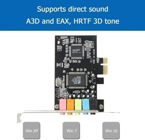 img 1 attached to 🎧 HXHLWN PCIe Sound Card for PC Windows 8 7 - 5.1 Internal Sound Card with Low Profile Bracket, 3D Stereo PCI-e Audio Card, CMI8738 Chip 32/64 Bit Sound Card PCI Express Adapter - Driver Installation Required