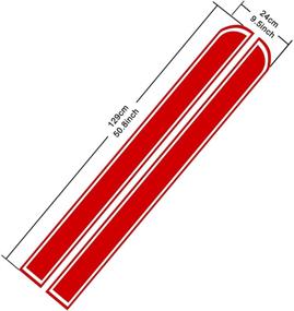 img 3 attached to 🚗 Красная полоса на капот автомобиля - наклейка 50,8"x 9,5" для боковых полос автомобильного гоночного кузова, юбки, крыши и бампера - модифицированная наклейка в виде полос для автомобиля