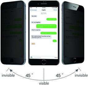 img 3 attached to 🔒Приватный защитный экран TECHO для iPhone 8 Plus 7 Plus, противослежка, 9H закаленное стекло, полноэкранный защитный пленочный экран [Противопринтовое покрытие][Полное покрытие] - Черный