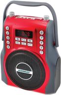 🎤 koramzi rechargeable karaoke boombox with bluetooth, usb, sd, fm radio, aux input, 3.5mm audio jack, bluetooth call answering, electric guitar input, mic jack ks-200rd (red) logo