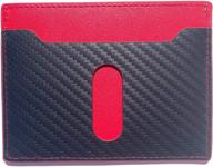 💼 modern motorsport wallet - stylish slim carbon fiber leather rfid card case (pimento red) logo