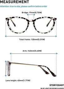 img 1 attached to STORYCOAST Vintage Cat Eye Blue Light Blocking Glasses for Women: Stylish TR90 Lightweight Eyeglasses with UV400 Protection (Cream Leopard Frame)