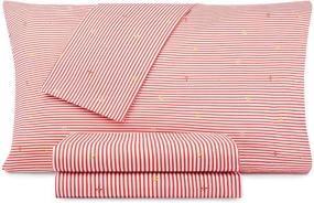 img 4 attached to Nautica Stripes Cotton Rich Sheet Pinstripe