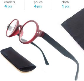 img 1 attached to 👓 Cute Round Readers: Stylish, Lightweight Eyeglasses for Reading - 4 Pack for Men and Women