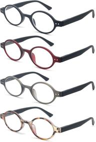 img 4 attached to 👓 Cute Round Readers: Stylish, Lightweight Eyeglasses for Reading - 4 Pack for Men and Women