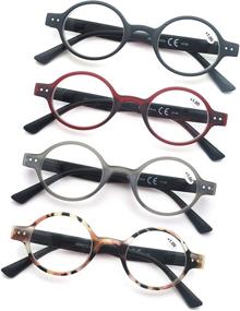 img 3 attached to 👓 Cute Round Readers: Stylish, Lightweight Eyeglasses for Reading - 4 Pack for Men and Women