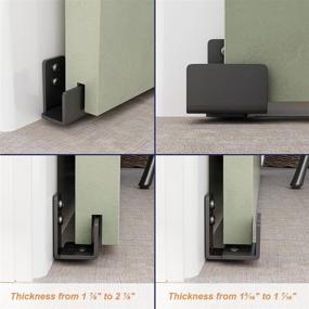 img 3 attached to 🚪 SMARTSTANDARD U-Shape Adjustable Floor Guide: Wall Mounted Flexible Sliding Barn Door Hardware with Sturdy Black Coated Steel Bottom Roller