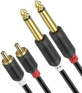 high-quality j&d dual 1/4 inch ts to dual rca stereo audio interconnect cable - gold plated, audiowave series - 2 x 6.35 mm male ts to 2 rca male pvc shelled adapter cable - 15 feet logo