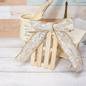 img 1 attached to 🎀 Burlap Ribbon with Lace Wired Ribbon by CT CRAFT LLC - Ideal for Home Decoration, Gift Wrapping, DIY Crafts - 1.5 Inch x 10 Yards - White/Natural