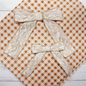 img 2 attached to 🎀 Burlap Ribbon with Lace Wired Ribbon by CT CRAFT LLC - Ideal for Home Decoration, Gift Wrapping, DIY Crafts - 1.5 Inch x 10 Yards - White/Natural