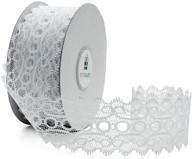 🎀 ct craft llc white lace trim ribbon for trimmings works, home decoration, gift wrapping, diy crafts, baby shower, wedding white - 1.5 inch (35mm) x 20 yards logo