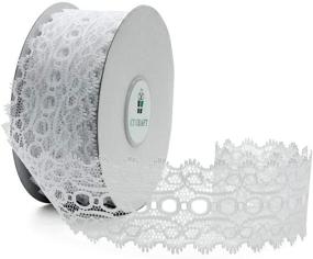 img 3 attached to 🎀 CT CRAFT LLC White Lace Trim Ribbon for Trimmings Works, Home Decoration, Gift Wrapping, DIY Crafts, Baby Shower, Wedding White - 1.5 Inch (35mm) X 20 Yards