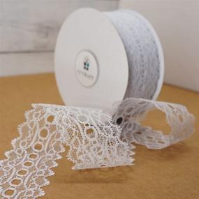 img 2 attached to 🎀 CT CRAFT LLC White Lace Trim Ribbon for Trimmings Works, Home Decoration, Gift Wrapping, DIY Crafts, Baby Shower, Wedding White - 1.5 Inch (35mm) X 20 Yards