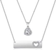 ✨ set of 2/3/4 mother daughter necklace with heart cz love pendants - ungent them jewelry for mom, daughter, women, and girls, ideal gifts for mother's day and birthdays logo