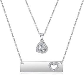 img 4 attached to ✨ Set of 2/3/4 Mother Daughter Necklace with Heart CZ Love Pendants - UNGENT THEM Jewelry for Mom, Daughter, Women, and Girls, Ideal Gifts for Mother's Day and Birthdays