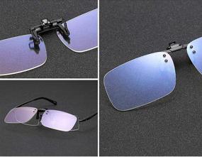 img 3 attached to Unisex Blue Light Blocking Glasses with Clip-on Lens for Better Sleep, Anti Blue Ray UV400 👓 Eyestrain Headache - Computer, Reading, Gaming Glasses for Women and Men - Transparent Lens - Bluelight Glasses