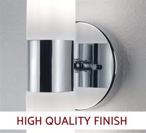 img 1 attached to Kira Home Duo 14-inch Modern Wall Sconce with Frosted Glass Shades, Bathroom/Vanity Lighting, Chrome Finish