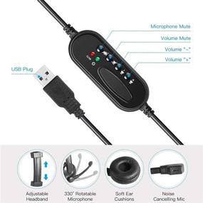 img 2 attached to Kithouse USB Headset Headphone with Mic: Ideal for Computer, Laptop, and Call Center Office Work, Noise Cancelling + Headset Stand Included