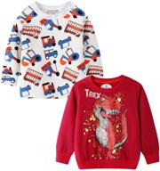 bibnice boys sweatshirts: cotton pullover top for kids (2-7t) logo