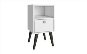 img 3 attached to 🏙️ Contemporary White Mid-Century 1-Drawer End Table/Side Table from Manhattan Comfort's Abisko Collection