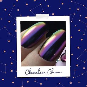 img 1 attached to 💅 Пудра для ногтей PrettyDiva Chameleon Chrome - индиго переливающийся зеркальный пигмент для волшебных королевских ногтей.