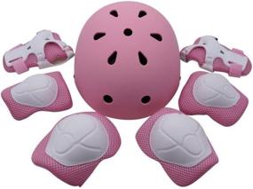 img 1 attached to 🛡️ Kiwivalley Kids Safety Pads Set for Outdoor Sports [Helmet, Knee, Elbow, Wrist] - Suitable for 3-7 Year Old Boys and Girls; Perfect for Rollerblades, Scooters, Skateboards, Bicycles, Rollerblades