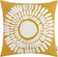 🌻 yellow decorative throw pillow covers 18x18 inch - hwy 50 | couch bedroom indoor bed | embroidered square cushion cover | farmhouse accent with modern big sunflower pattern | single piece logo