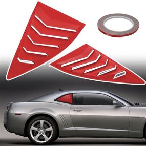 img 4 attached to Danti For 2010-2015 Camaro LS LT RS SS GTS Quarter Side Window Scoop Louvers ABS Window Cover Vent Lambo Style Red (2Pcs)