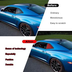 img 3 attached to Danti Для 2010-2015 Camaro LS LT RS SS GTS Quarter Side Окно крышки луверсы ABS Окно Воздуховод крышки стиль Ламбо красный (2 шт.)