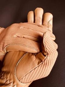 img 3 attached to 🐎 Equestrian Ladies Horse Riding Gloves - Premium Quality Real Leather and Cotton Blend in Tan