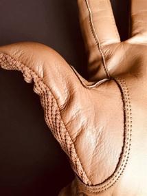 img 1 attached to 🐎 Equestrian Ladies Horse Riding Gloves - Premium Quality Real Leather and Cotton Blend in Tan