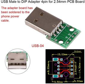 img 1 attached to Преобразователь адаптера USB в DIP MakerHawk - Mini USB, Micro USB, 2.54 мм 4p USB, USB 2.0 и USB 3.0 Female, USB Type B квадратный интерфейс на разъеме DIP PCB Power Breakout Board Module (6 штук)