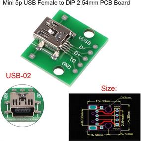 img 2 attached to Преобразователь адаптера USB в DIP MakerHawk - Mini USB, Micro USB, 2.54 мм 4p USB, USB 2.0 и USB 3.0 Female, USB Type B квадратный интерфейс на разъеме DIP PCB Power Breakout Board Module (6 штук)