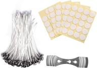 low smoke candle wicks, 6 inches mcomce candle wick pack with 100 pcs, including metal tab and wick stickers – ideal for candle making, candle making kit, and candlemaking projects logo