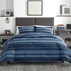 img 2 attached to 🛏️ Nautica Longpoint Collection: Queen Size Striped Comforter Set, 100% Cotton Cozy & Soft, Durable & Breathable Bedding in Blue - Matching Shams Included (3-Piece)