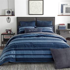 img 3 attached to 🛏️ Nautica Longpoint Collection: Queen Size Striped Comforter Set, 100% Cotton Cozy & Soft, Durable & Breathable Bedding in Blue - Matching Shams Included (3-Piece)