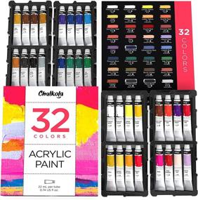 img 4 attached to 🎨 Chalkola Acrylic Paint Set – 32 Non Toxic Colors for Artists, Adults, and Kids – High-Quality Art Supplies for Canvas, Wood, and Ceramics