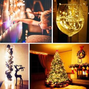 img 2 attached to 12-Pack 7.2Ft Waterproof Copper Wire Fairy Lights with 20 Mini LEDs - Battery Operated & Included for Christmas, Bedroom, Patio, Dorm Room, Outdoor Wedding, Party Decorations - Warm White