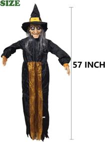 img 2 attached to AISENO 57-inch Animated Talking Witch Halloween Hanging Decoration with Flashing Eyes and Scary Spell Prop - Ideal for Outdoor and Indoor Halloween Haunted House Décor