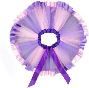 img 1 attached to 🌈 Newborn Birthday Photography Clothing for Girls: Rainbow Skirts & Skorts in Purple and Pink