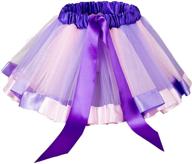 🌈 newborn birthday photography clothing for girls: rainbow skirts & skorts in purple and pink logo