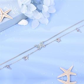 img 1 attached to 🦋 Butterfly Anklet for Women - 925 Sterling Silver Layered Cross Ankle Bracelet - Adjustable Foot Anklets Jewelry - Ideal Gifts for Women, Wife, Girls - Attractto Collection